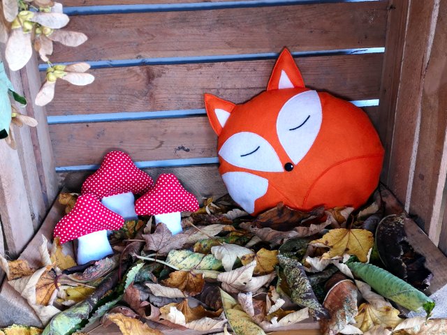 Herbstdeko - kleines Fuchskissen