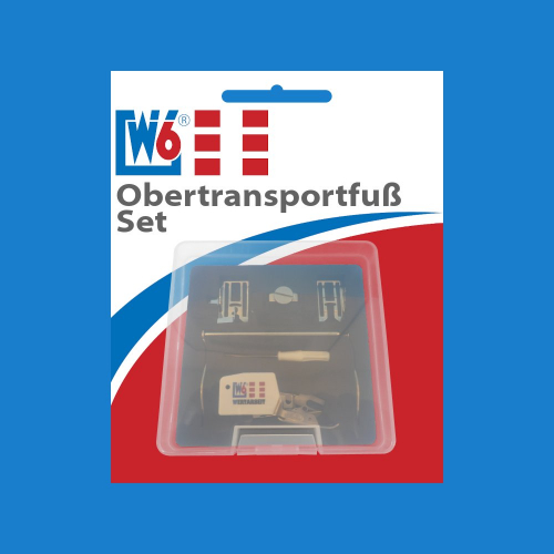 W6 Nhmaschinen Obertransportfu Set mit 3 Wechselsohlen und Kantenlineal