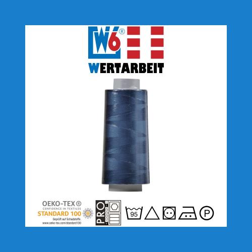 W6 Overlockgarn Jeansblau (2.500 m) Farb-Nr. 1276