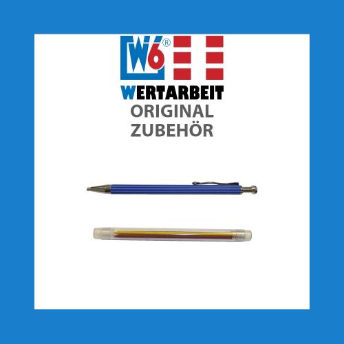 W6 Kreidedruckbleistift blau mit Ersatzminen